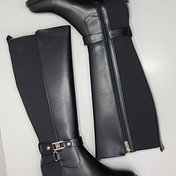 TOMMY HILFIGER NEW BLACK KNEE HIGH BOOTS SZ 7.5 - Picture 11 of 12